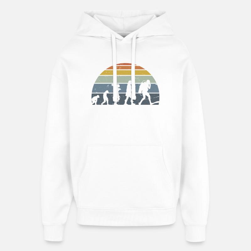 Die Evolution des Silhouettendesigns der Menschheit - Oversized Unisex Hoodie von Stanley/Stella - Weiß