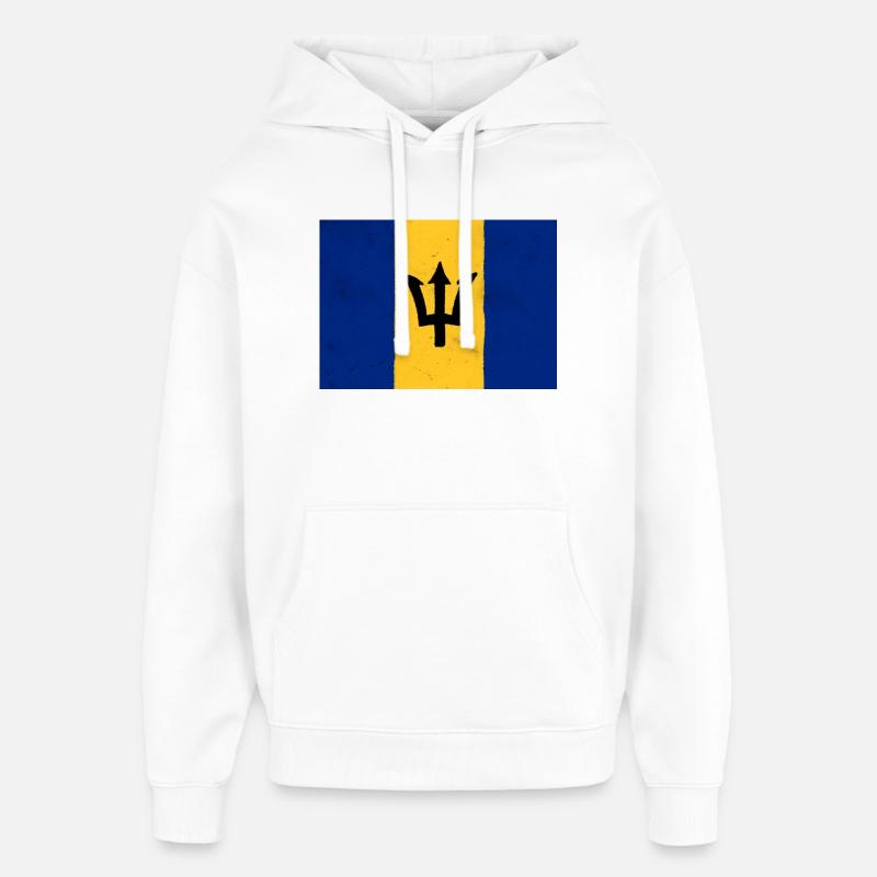 Drapeau de la Barbade - Sweat à capuche unisexe Stanley/Stella Oversized - blanc