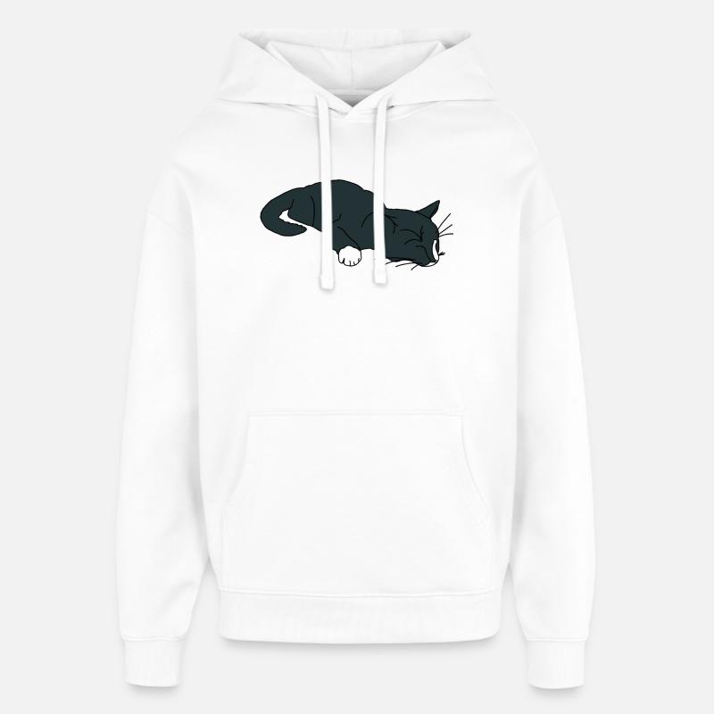 Chat endormi - Sweat à capuche unisexe Stanley/Stella Oversized - blanc