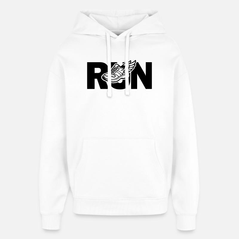 Run - course à pied - Sweat à capuche unisexe Stanley/Stella Oversized - blanc