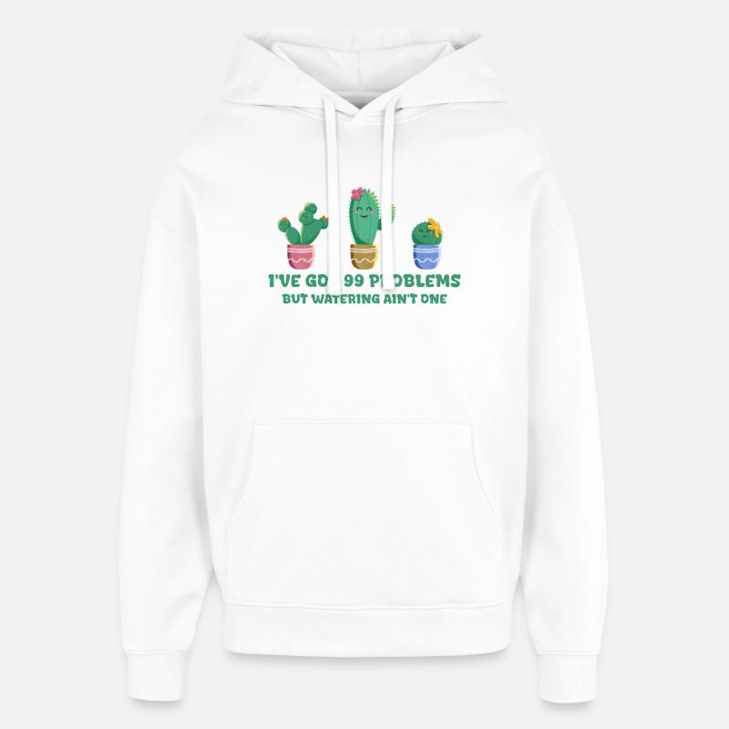 Cute cactus without problems - Oversized Unisex Hoodie by Stanley/Stella - white