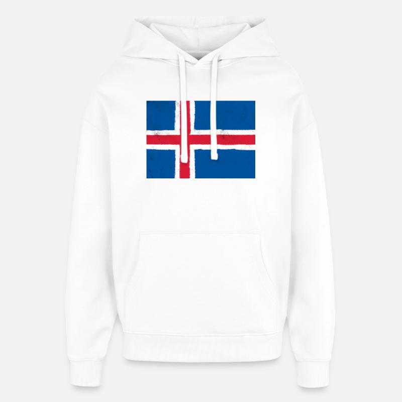 Drapeau de l’Islande - Sweat à capuche unisexe Stanley/Stella Oversized - blanc