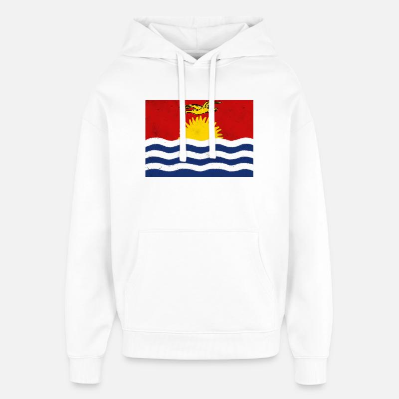 Drapeau de Kiribati - Sweat à capuche unisexe Stanley/Stella Oversized - blanc