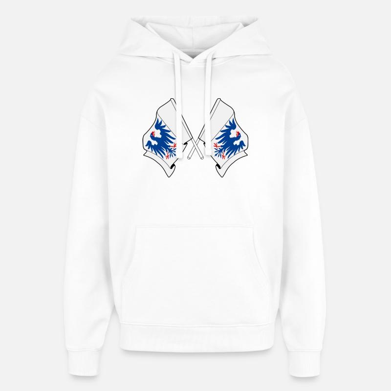 Drapeaux Värmland croisés – Suède - Sweat à capuche unisexe Stanley/Stella Oversized - blanc
