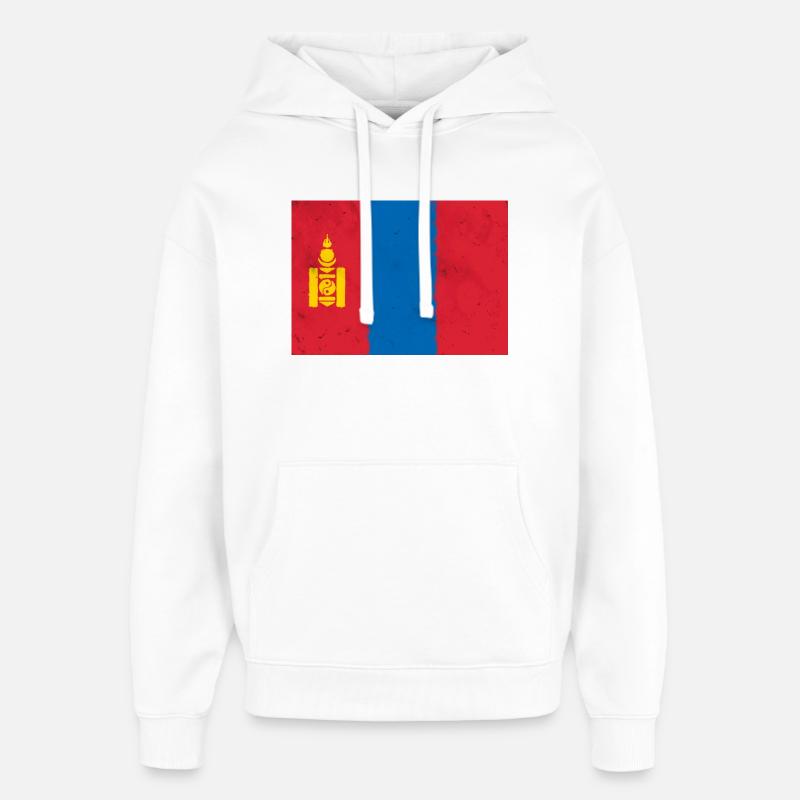 Flagge der Mongolei - Oversized Unisex Hoodie von Stanley/Stella - Weiß