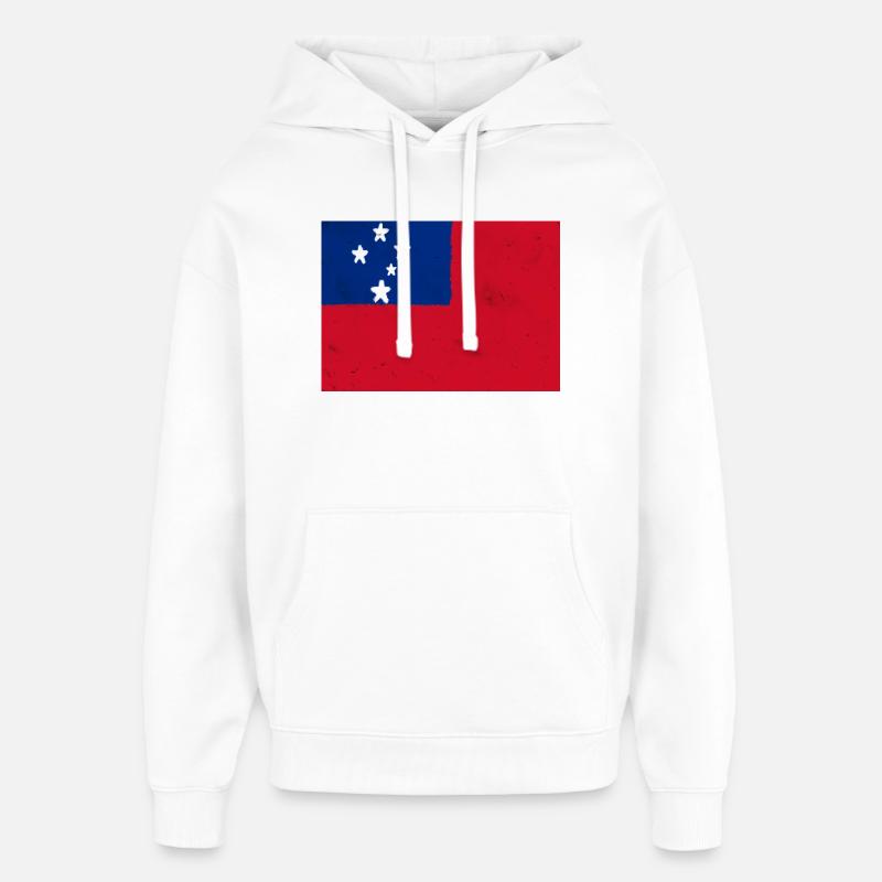 Drapeau des Samoa - Sweat à capuche unisexe Stanley/Stella Oversized - blanc