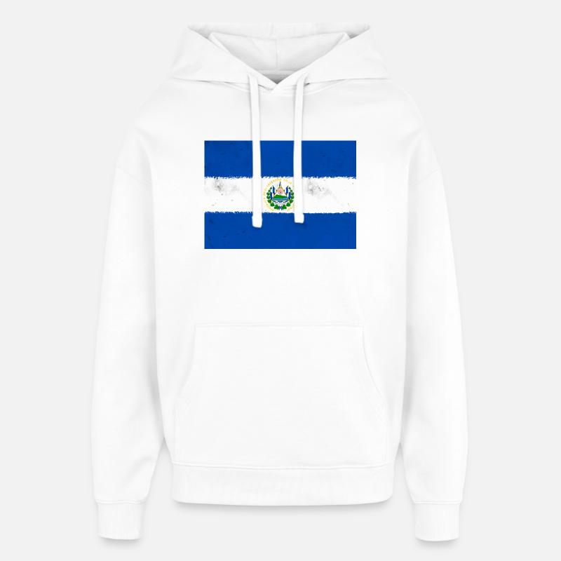Drapeau du Salvador - Sweat à capuche unisexe Stanley/Stella Oversized - blanc
