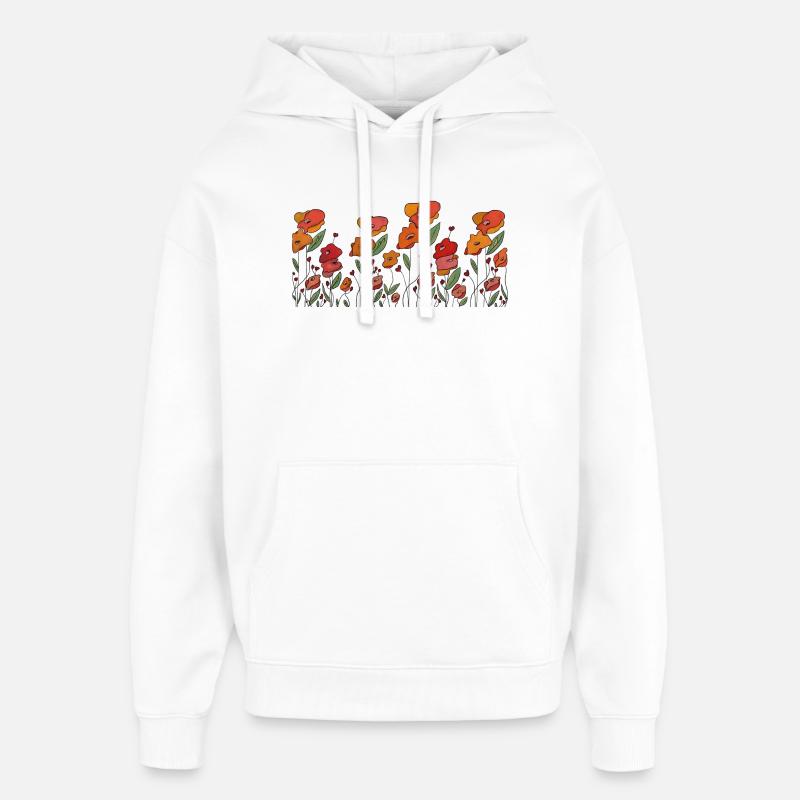 Mohnborte - Oversized Unisex Hoodie von Stanley/Stella - Weiß