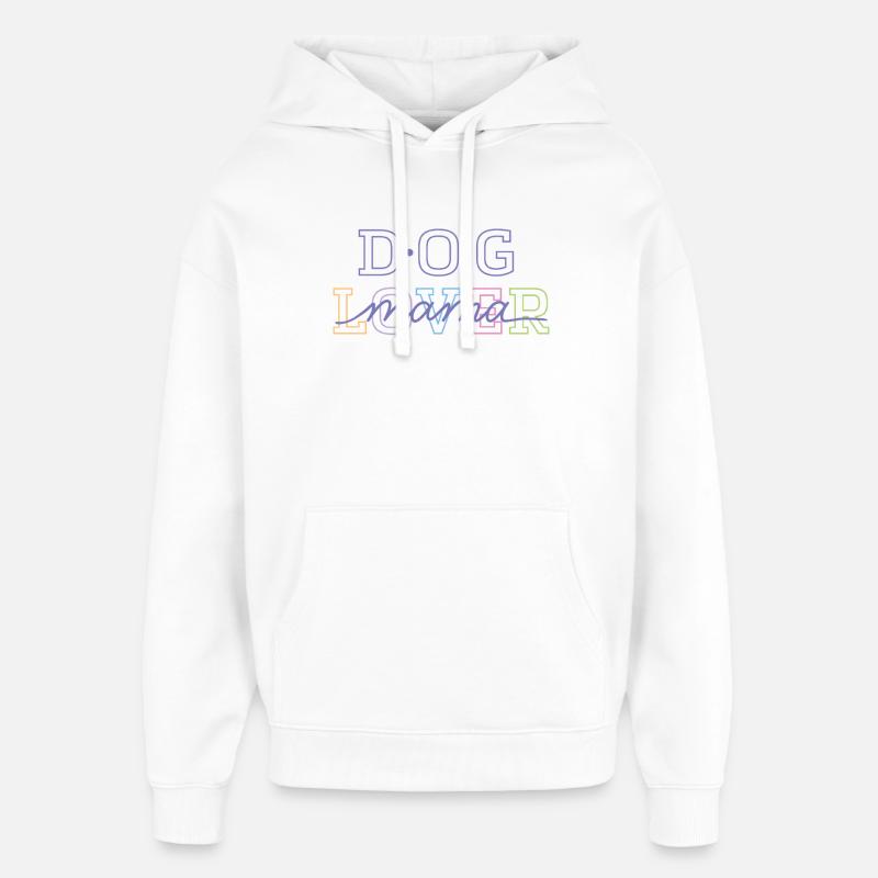 Amoureuse des chiens et maman - Sweat à capuche unisexe Stanley/Stella Oversized - blanc