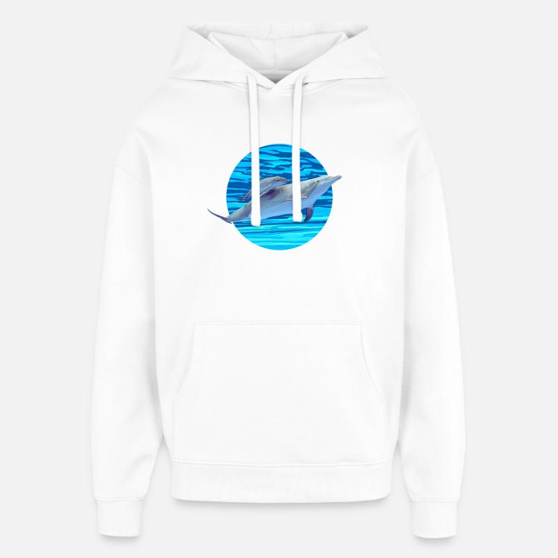 Dauphin - Sweat à capuche unisexe Stanley/Stella Oversized - blanc