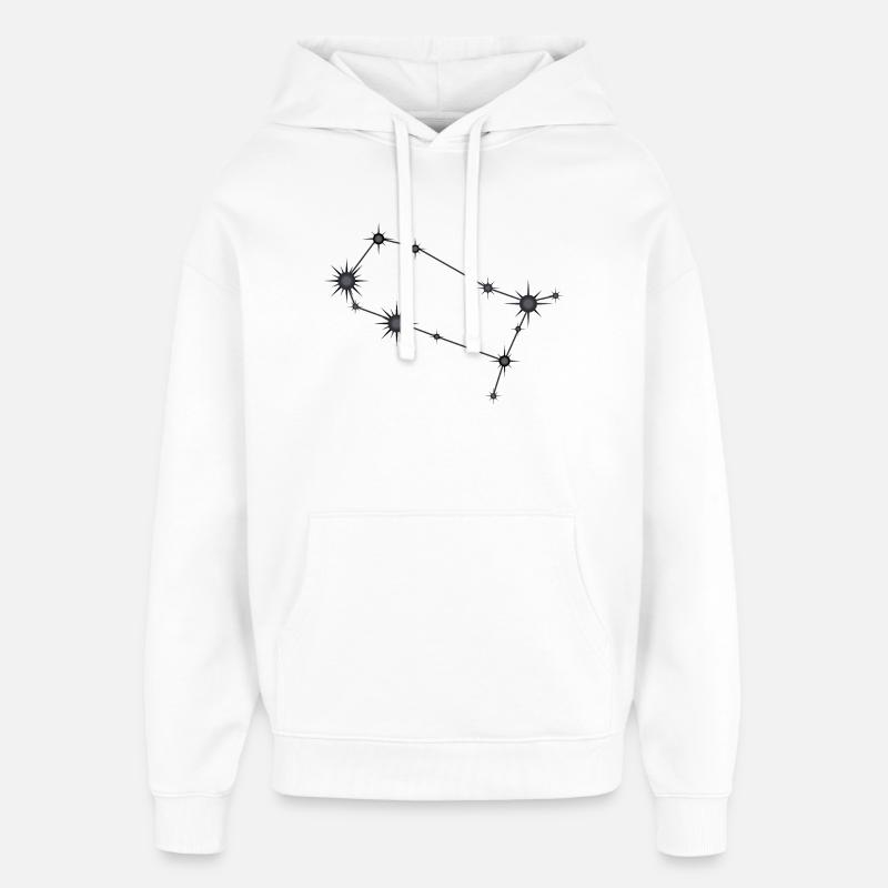 Zwillinge Sternbild Sternzeichen Schwarz & Grau - Oversized Unisex Hoodie von Stanley/Stella - Weiß