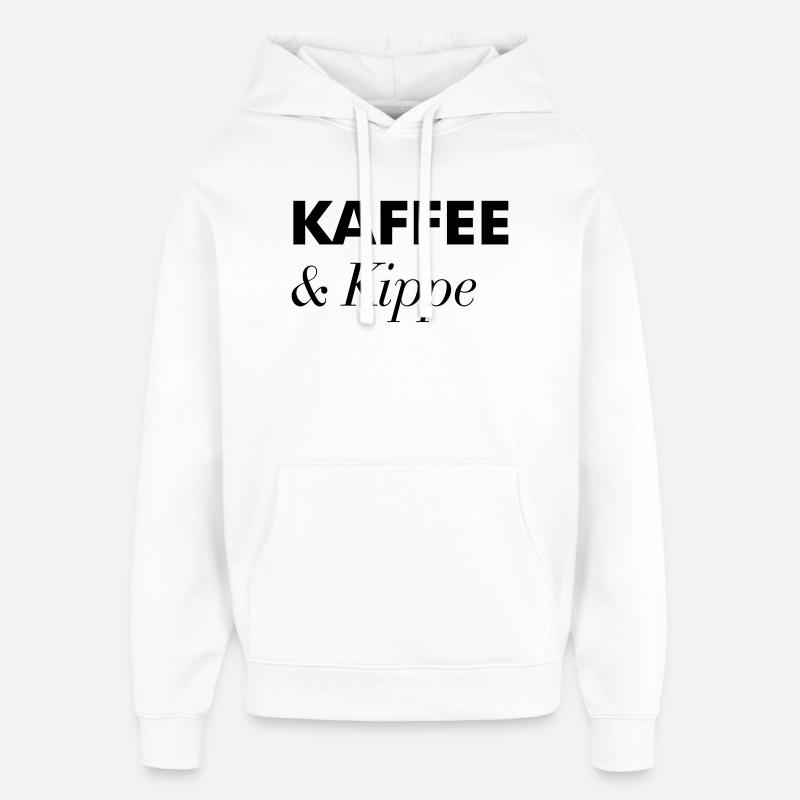 Café Butt Bonjour - Sweat à capuche unisexe Stanley/Stella Oversized - blanc