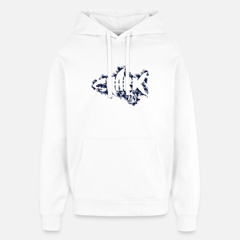 Requin 24 - Sweat à capuche unisexe Stanley/Stella Oversized - blanc