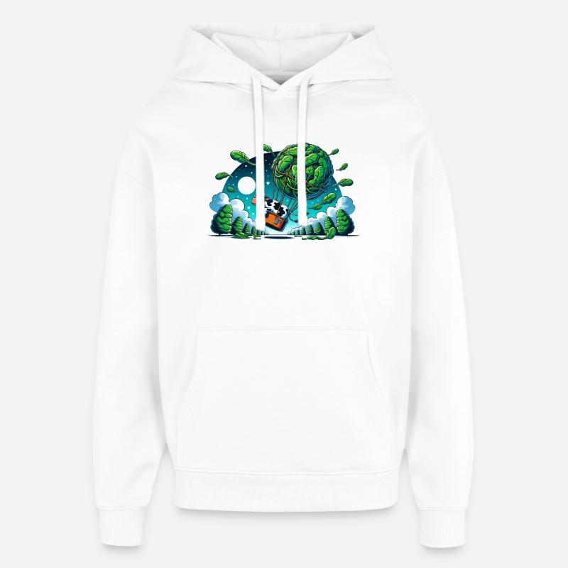 Voyage de la vache Leaf Lift - Sweat à capuche unisexe Stanley/Stella Oversized - blanc