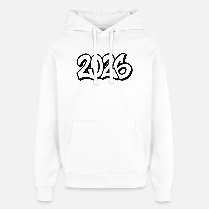 Année 2026 Conception de graffitis - Sweat à capuche unisexe Stanley/Stella Oversized - blanc