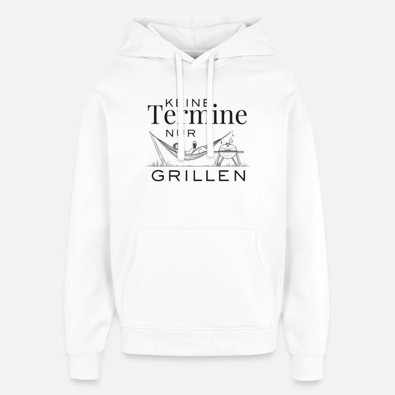 Pas de rendez-vous, juste un barbecue - Sweat à capuche unisexe Stanley/Stella Oversized - blanc