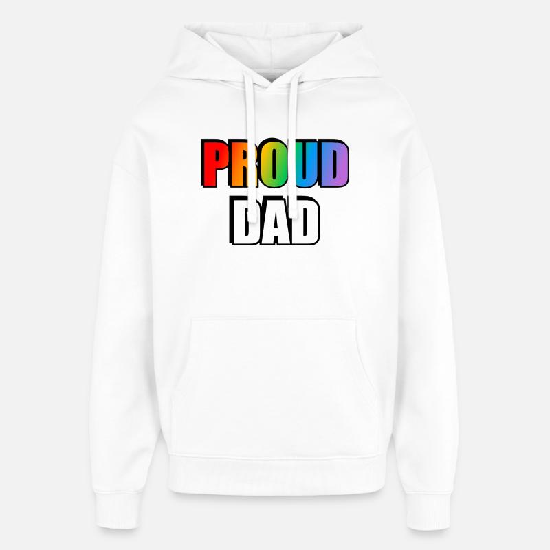Rainbow Pride Dad Design - Sweat à capuche unisexe Stanley/Stella Oversized - blanc