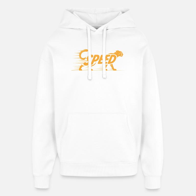 Cheetah Speed - Logo de chat cool - Sweat à capuche unisexe Stanley/Stella Oversized - blanc