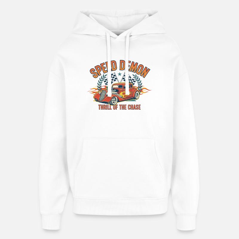 Conception de voiture personnalisée Speed Demon - Sweat à capuche unisexe Stanley/Stella Oversized - blanc