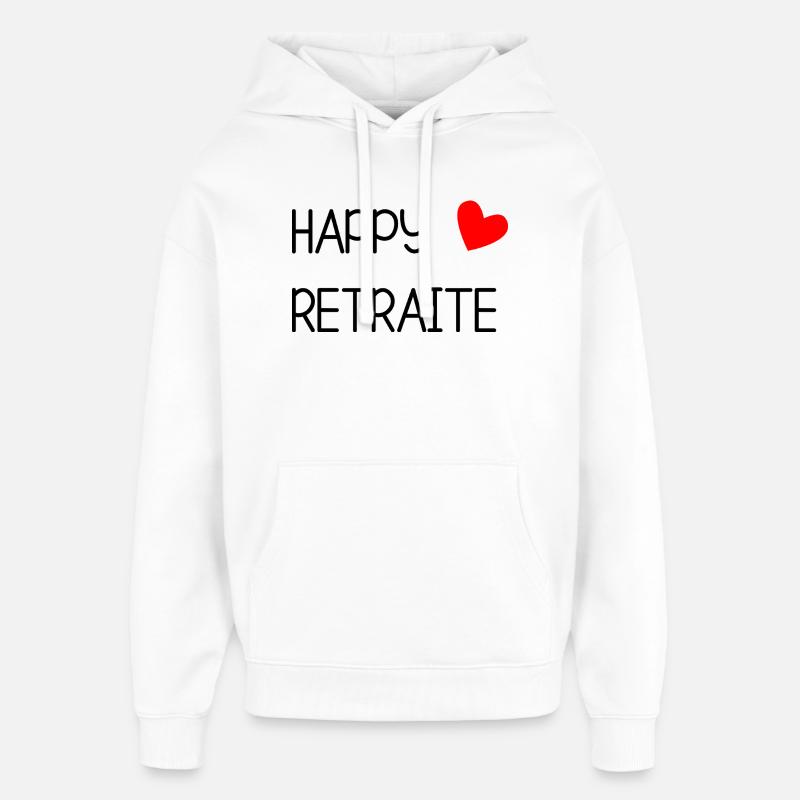 RETRAITE. RETRAITE. RETRAITEE. RETRAITE.  - Sweat à capuche unisexe Stanley/Stella Oversized - blanc
