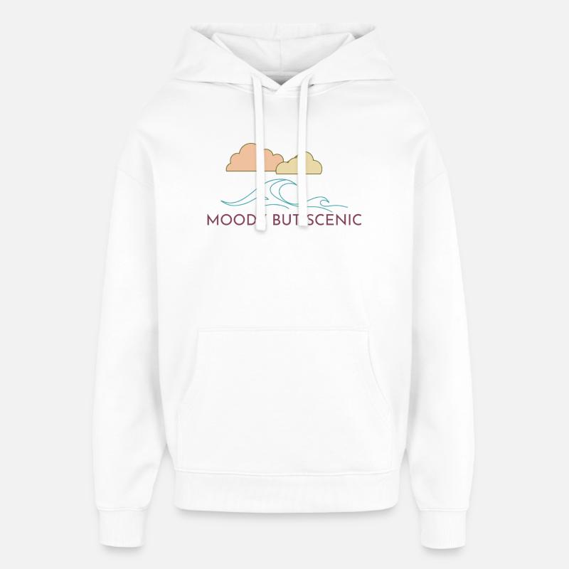 Vagues orageuses maussades Nature Design - Sweat à capuche unisexe Stanley/Stella Oversized - blanc