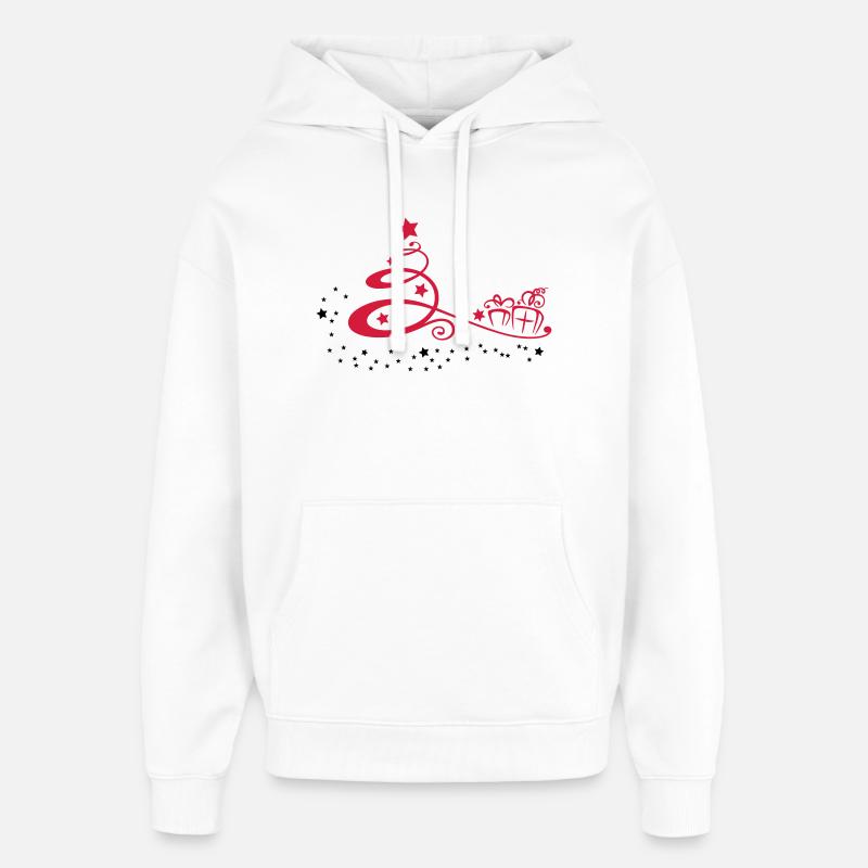 Weihnachtsbaum mit Sternen und Geschenken - Oversized Unisex Hoodie von Stanley/Stella - Weiß