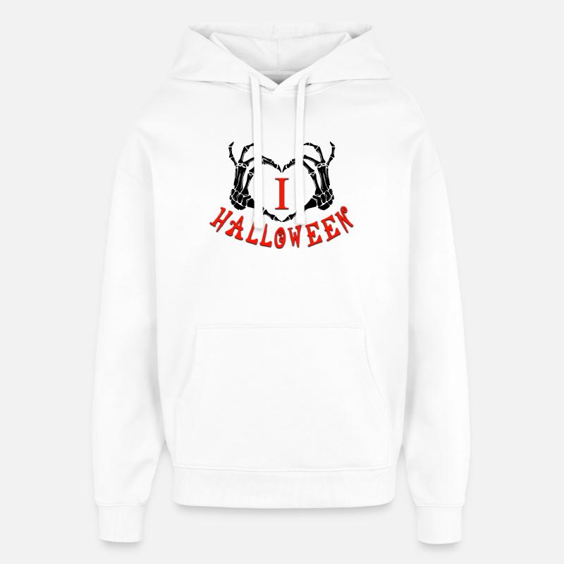 J'adore Halloween - Sweat à capuche unisexe Stanley/Stella Oversized - blanc