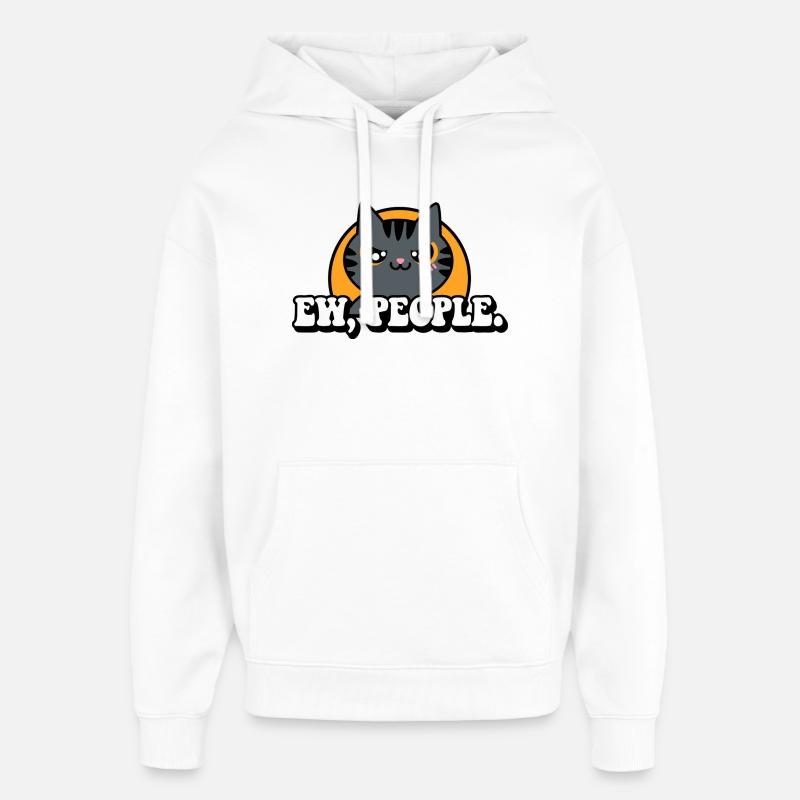 Chat aux expressions arrogantes - Sweat à capuche unisexe Stanley/Stella Oversized - blanc