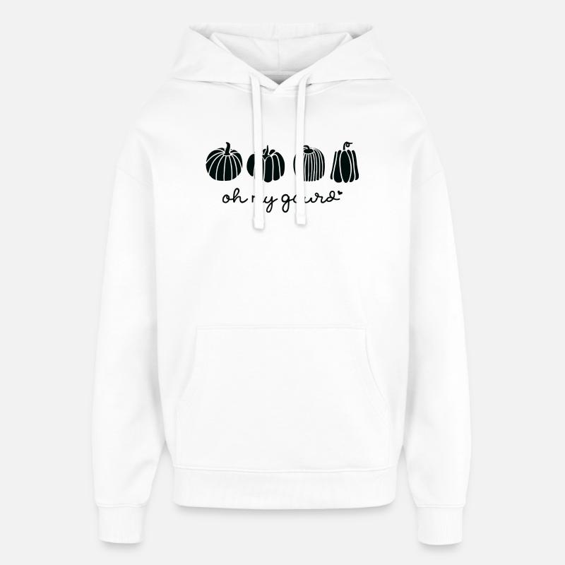 Illustration de citrouille avec - Sweat à capuche unisexe Stanley/Stella Oversized - blanc