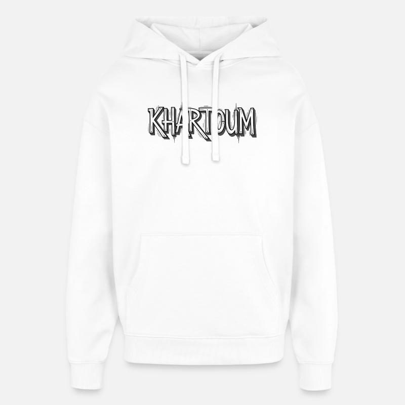 Khartoum Schriftzug im Graffiti-Stil - Oversized Unisex Hoodie von Stanley/Stella - Weiß