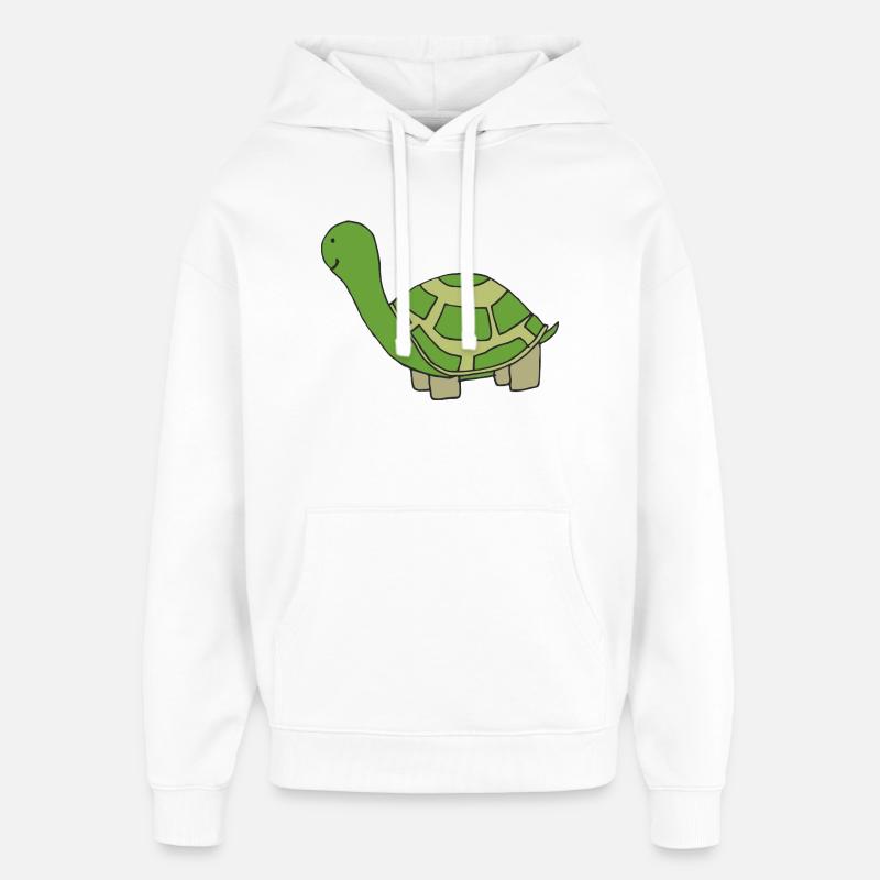Illustration d'une tortue joueuse - Sweat à capuche unisexe Stanley/Stella Oversized - blanc