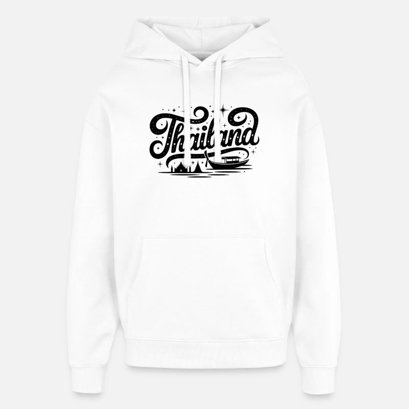 Thaïlande - Conception de souvenirs - Sweat à capuche unisexe Stanley/Stella Oversized - blanc