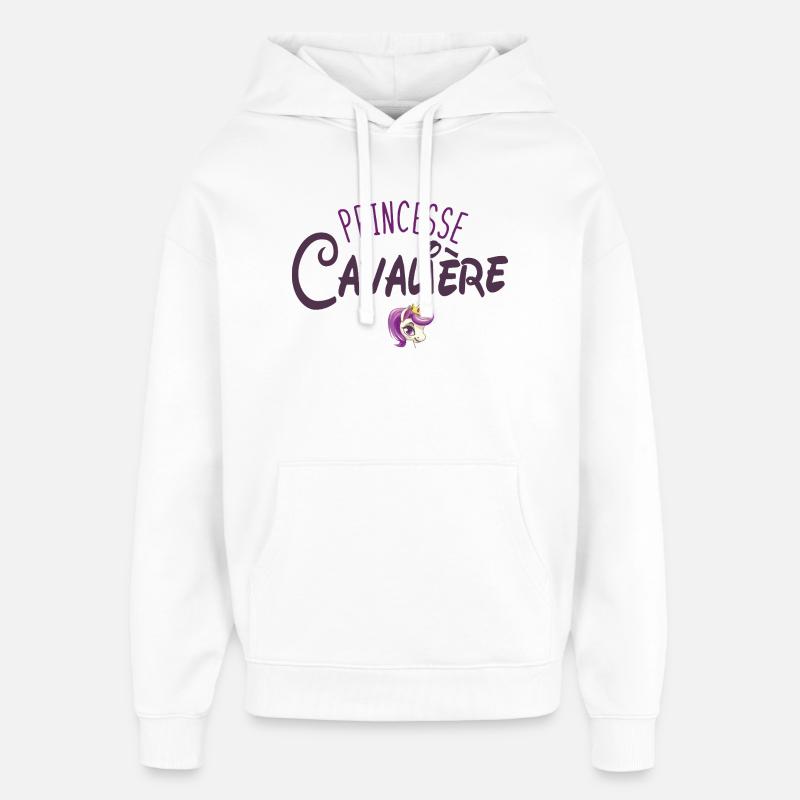 Princesse Cavalière Equitation Cheval - Sweat à capuche unisexe Stanley/Stella Oversized - blanc