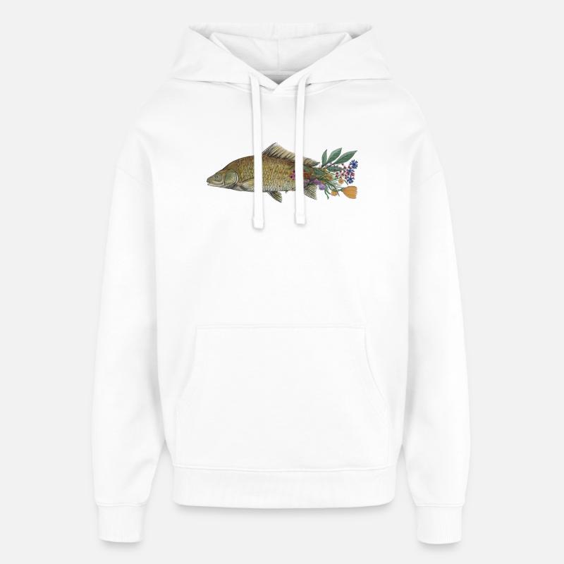 La carpe - Sweat à capuche unisexe Stanley/Stella Oversized - blanc