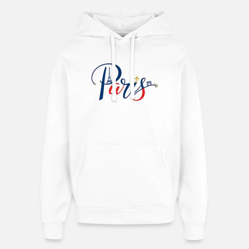 Le souvenir authentique de Paris - Sweat à capuche unisexe Stanley/Stella Oversized - blanc
