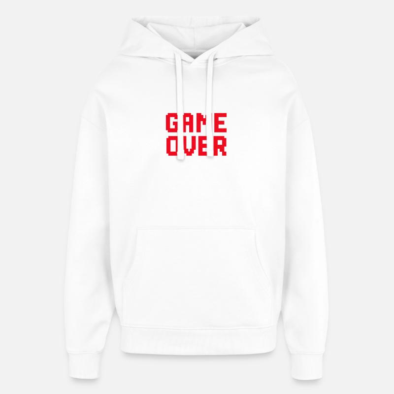 Graphique rétro pixel game over - Sweat à capuche unisexe Stanley/Stella Oversized - blanc