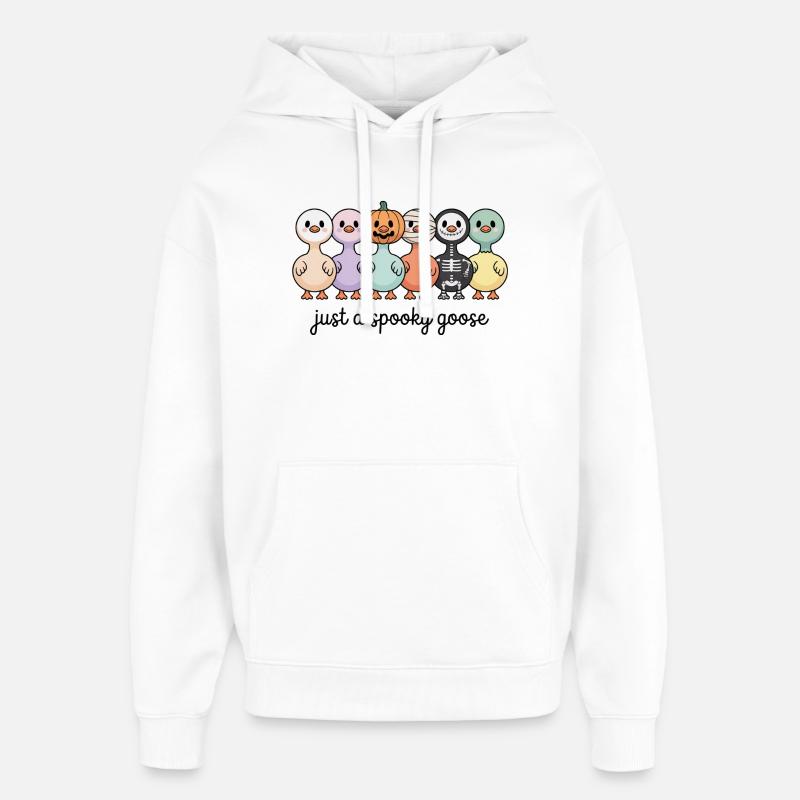 Halloween Juste une oie effrayante Canards - Sweat à capuche unisexe Stanley/Stella Oversized - blanc