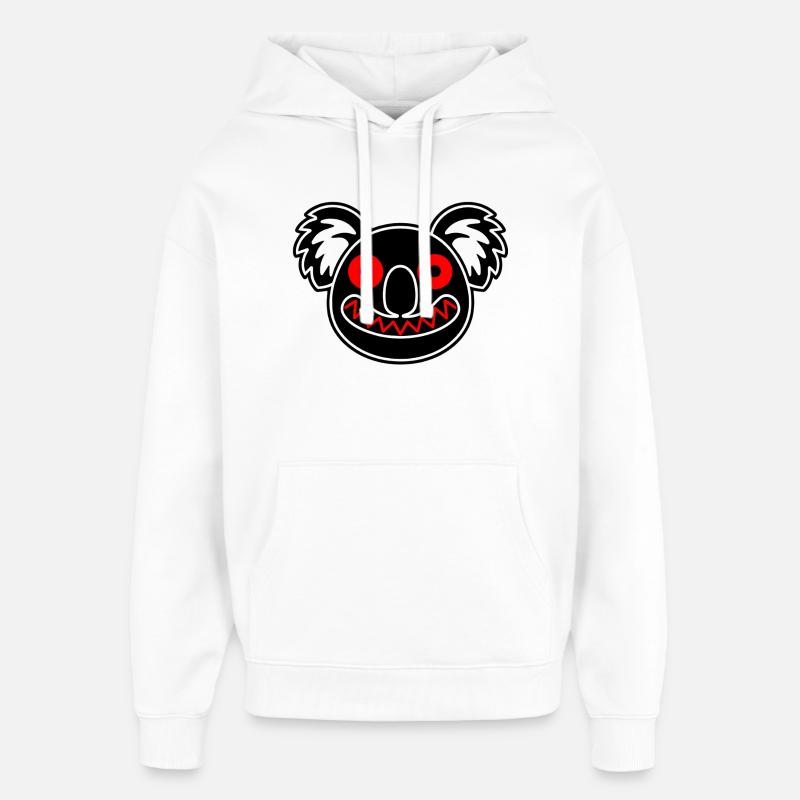Illustration de Koala sombre - Sweat à capuche unisexe Stanley/Stella Oversized - blanc