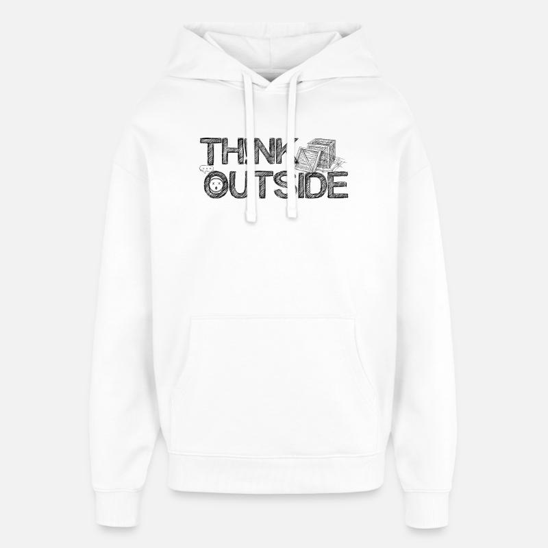 THINK_OUTSIDE - Sweat à capuche unisexe Stanley/Stella Oversized - blanc
