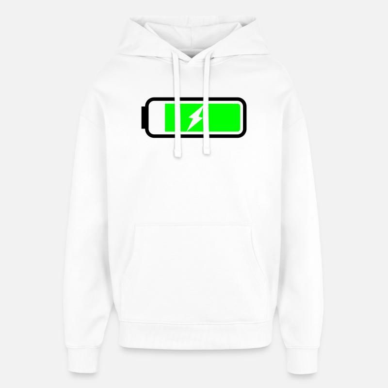 Charge de la batterie - Sweat à capuche unisexe Stanley/Stella Oversized - blanc