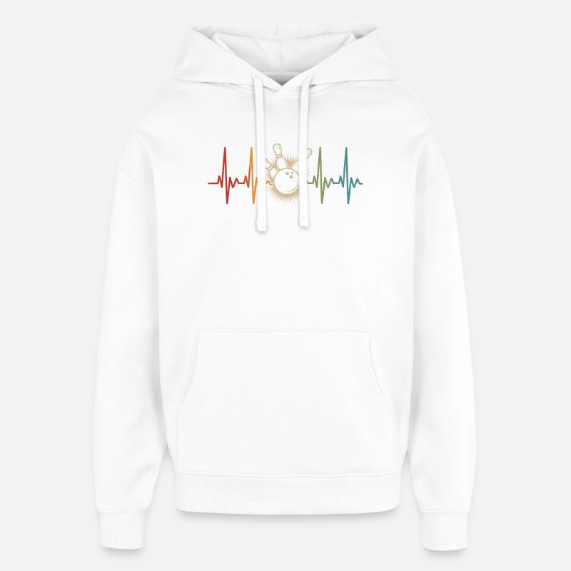 Battement de cœur au bowling - Sweat à capuche unisexe Stanley/Stella Oversized - blanc