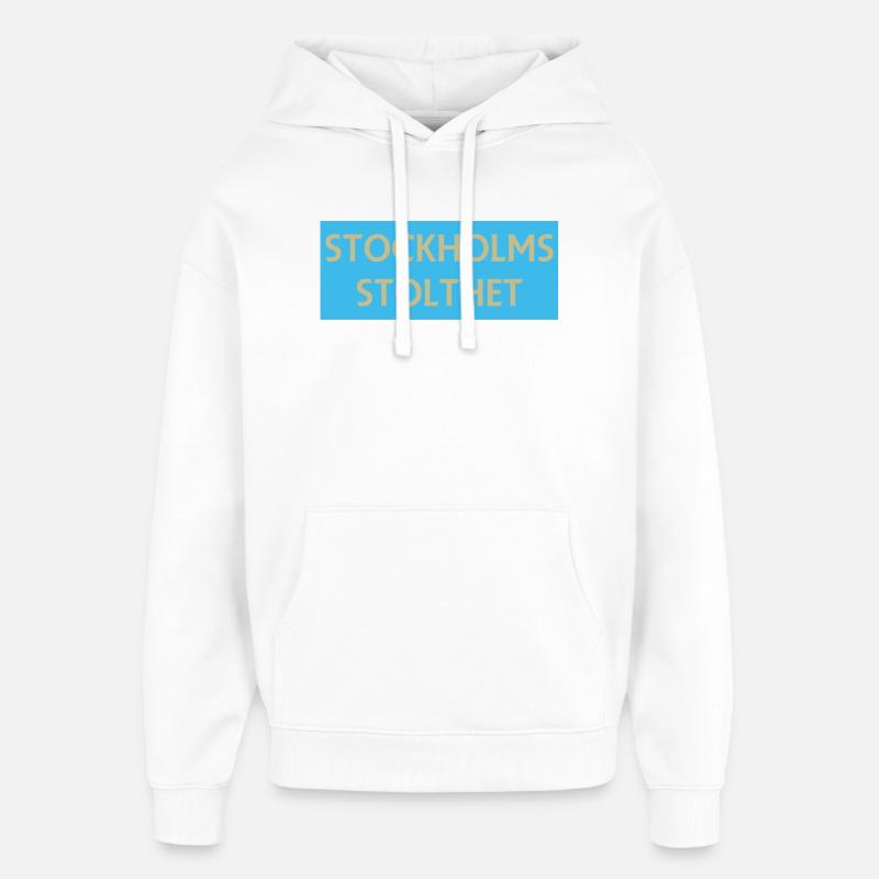 Fierté de Stockholm - Sweat à capuche unisexe Stanley/Stella Oversized - blanc