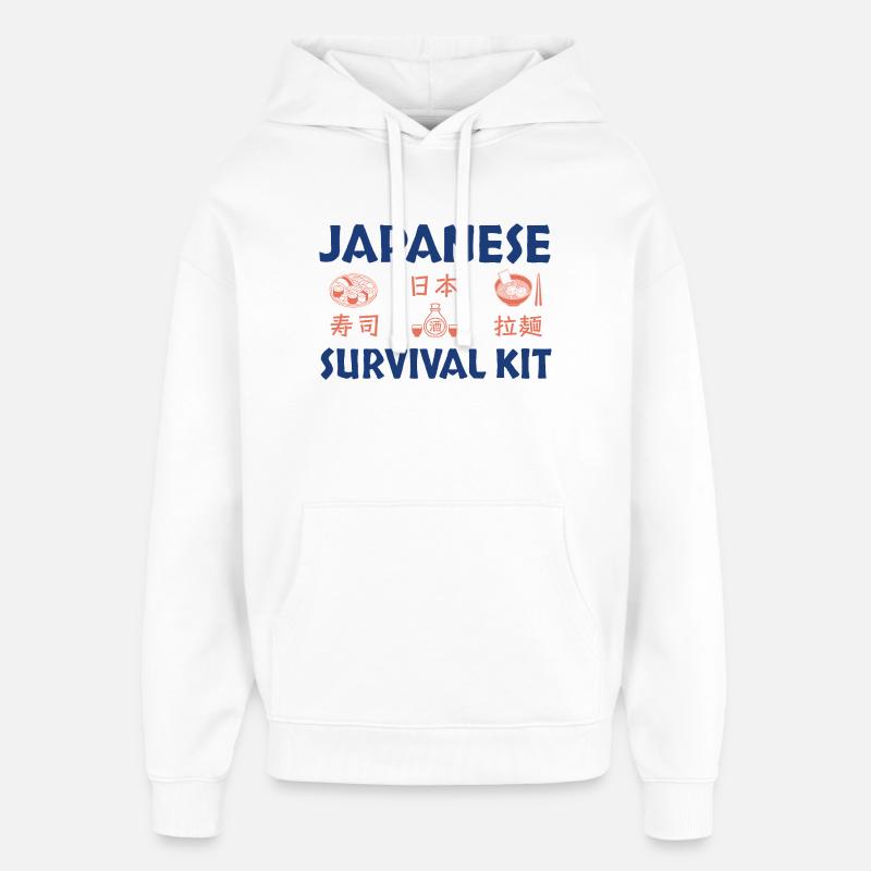 Japanisches Sushi Survival Kit Design - Oversized Unisex Hoodie von Stanley/Stella - Weiß