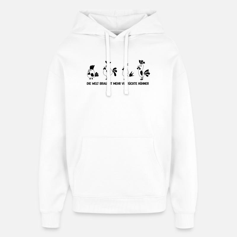 Dicton de poulets - Sweat à capuche unisexe Stanley/Stella Oversized - blanc