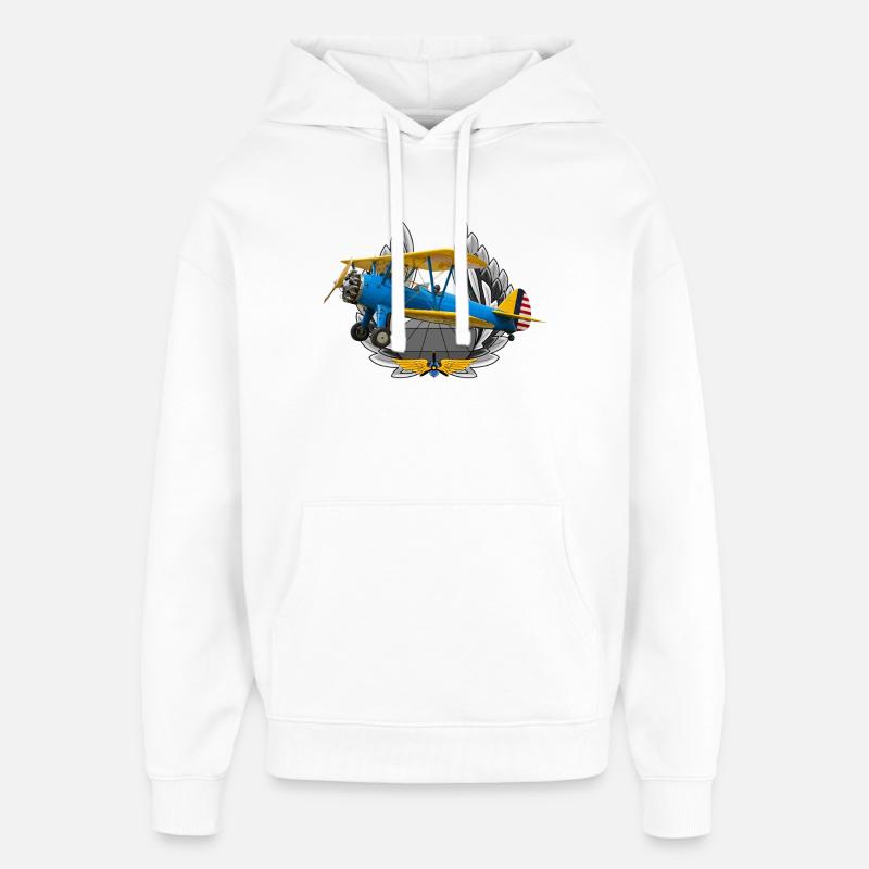 Stearman PT-17 - Sweat à capuche unisexe Stanley/Stella Oversized - blanc