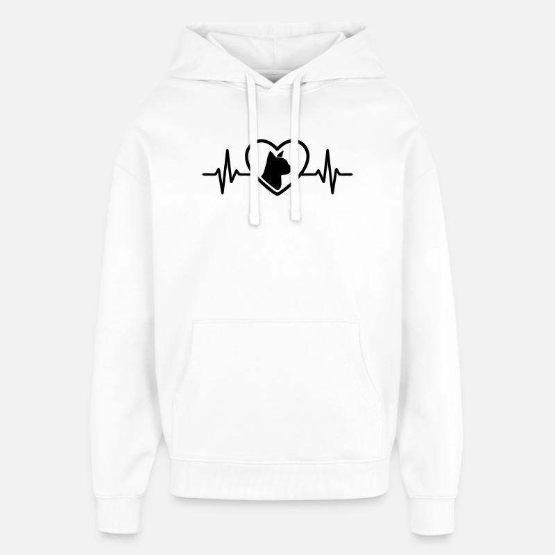 Chat Chat Cœur - Sweat à capuche unisexe Stanley/Stella Oversized - blanc