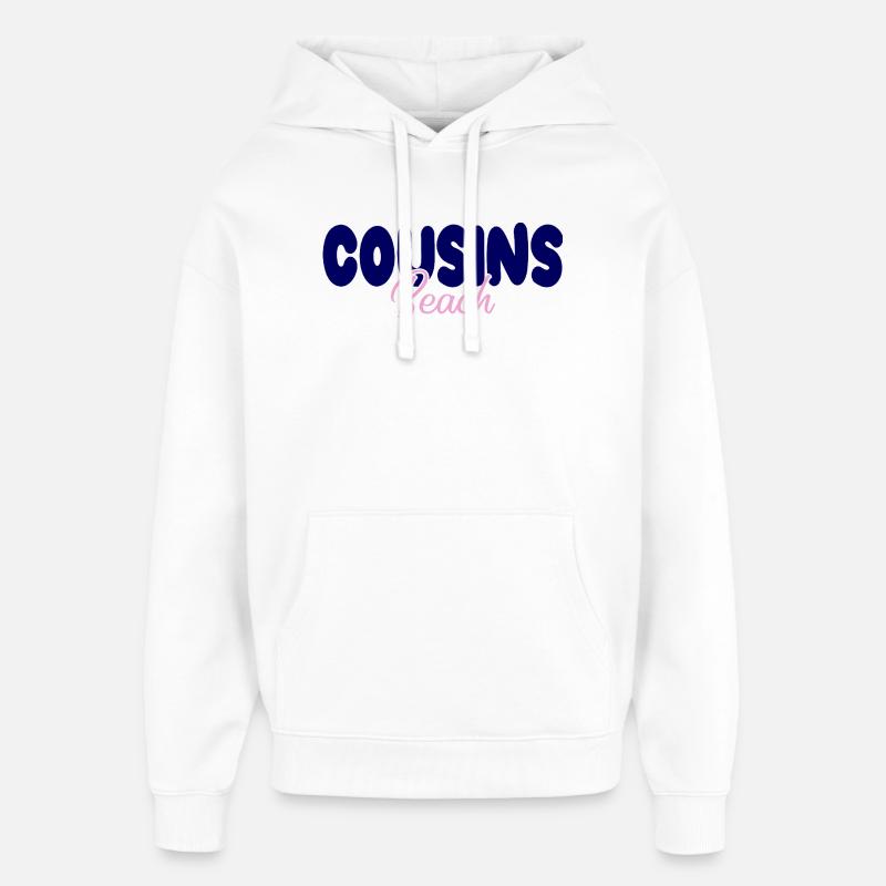 Plage Cousins – Audacieuse et douce - Sweat à capuche unisexe Stanley/Stella Oversized - blanc