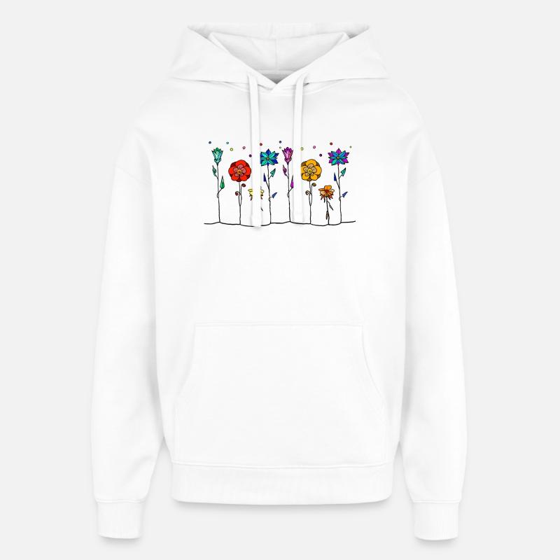 Fleur - Sweat à capuche unisexe Stanley/Stella Oversized - blanc