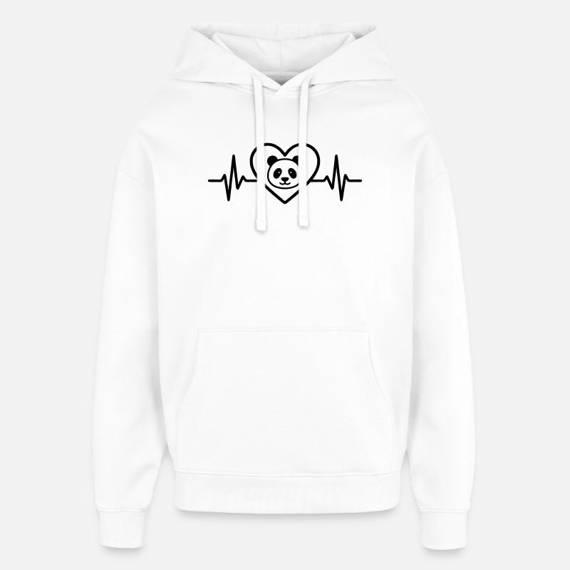 Cœur de panda - Sweat à capuche unisexe Stanley/Stella Oversized - blanc