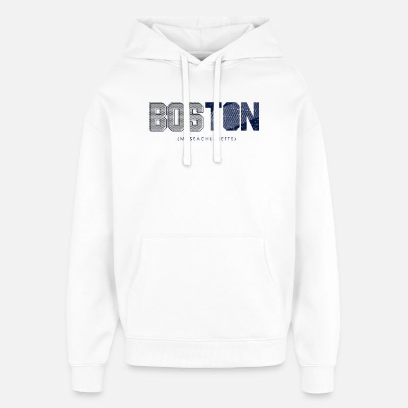 Silhouette de Boston - Sweat à capuche unisexe Stanley/Stella Oversized - blanc